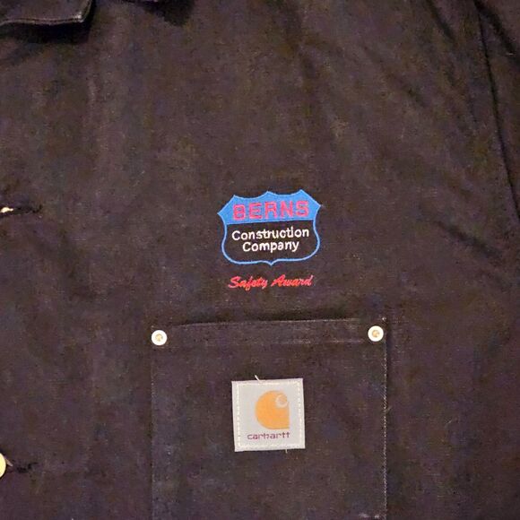 Vtg Carhartt Black Chore Coat Blanket Lined C01 BLK Sz 56 Canvas Jacket Workwear - Picture 3 of 4